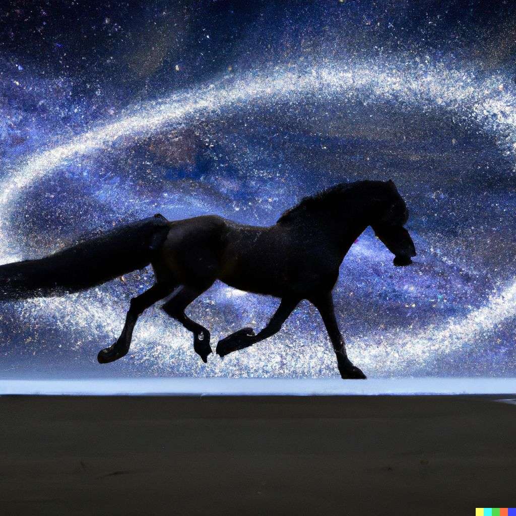 a horse, digital art, infinity